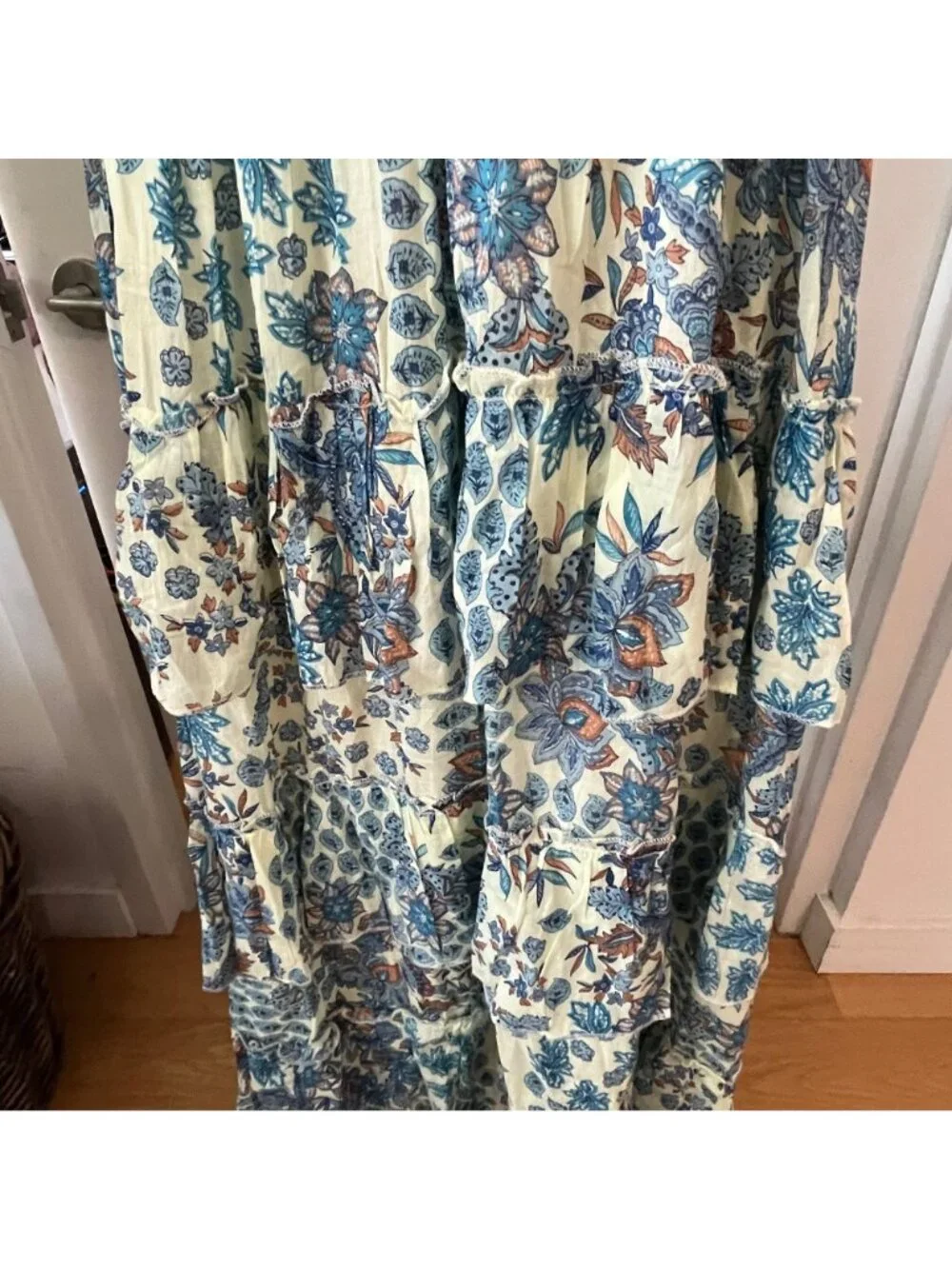 NWT GUADALUPE  Floral Sleeveless Tiered Ruffle Maxi Dress‎ Size Medium